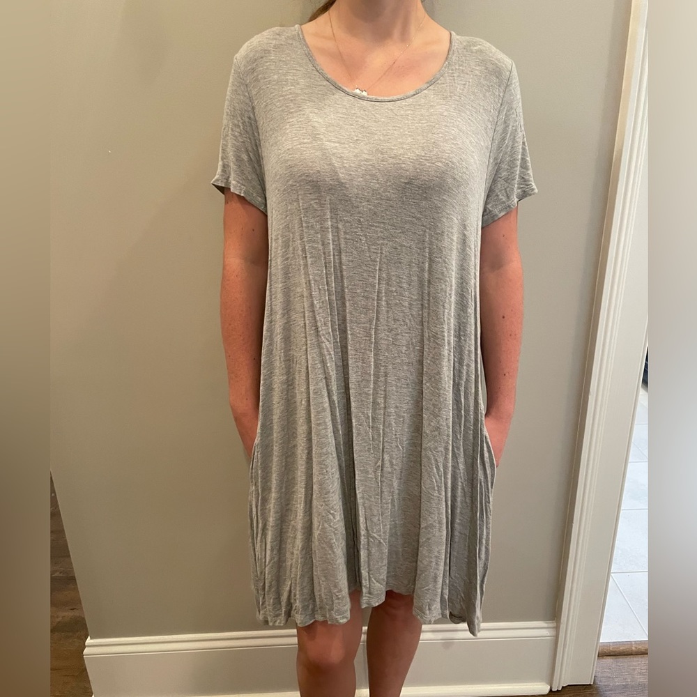 Short sleeve short maxi tshirt dress